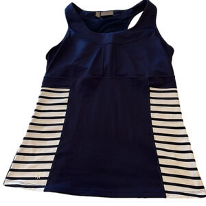 ATHLETA exercise top, size large, navy blue/white, good condition